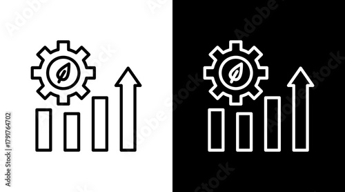 Sustainable Development White Icon Set Design