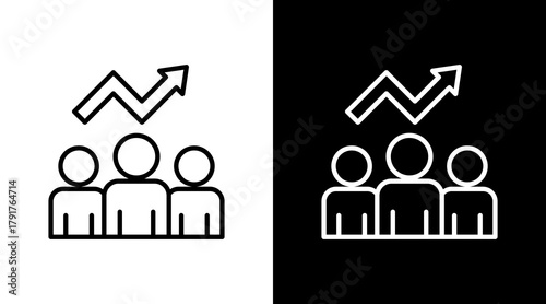 Inclusive Growth White Icon Set Design