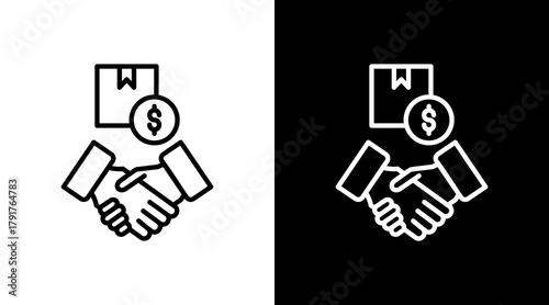 Fair Trade White Icon Set Design