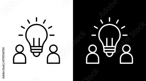 Social Innovation White Icon Set Design
