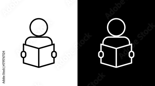 Adult Education White Icon Set Design