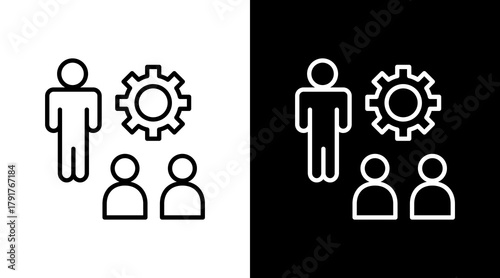 Skill Building White Icon Set Design