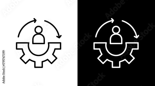 Reskilling White Icon Set Design