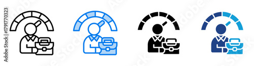 Performance icon set multiple style collection