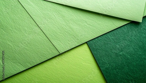 紙のテクスチャ素材（緑、黄緑）クラフト、図工イメージ