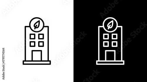 Sustainable Office White Icon Set Design