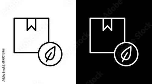 Sustainable Packaging White Icon Set Design