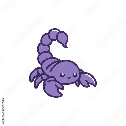 Charming lilac scorpion playful and poised
