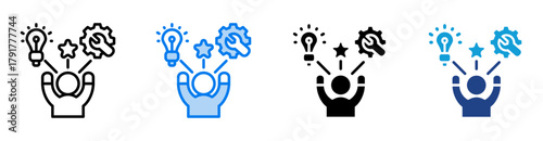 Skills icon set multiple style collection