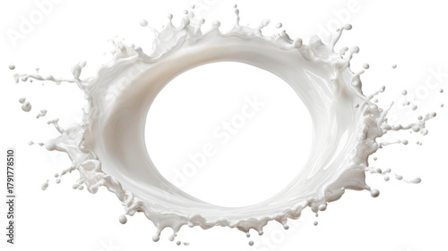 Circular Milk Splash Ring on white Background