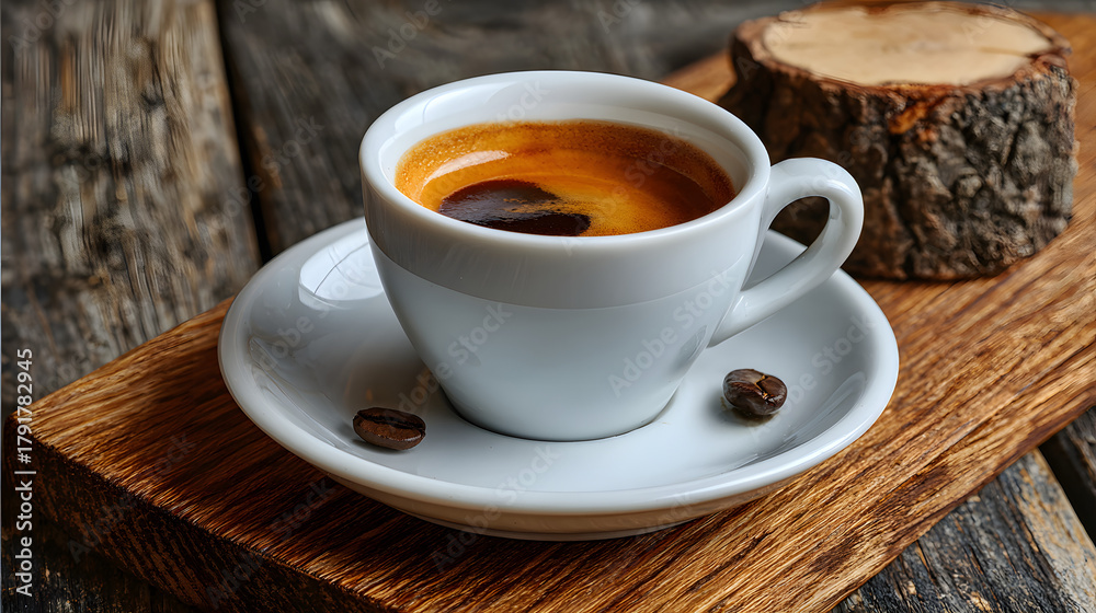 Obraz premium Espresso Coffee in White Cup