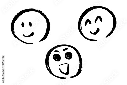 手描きのかわいい表情を楽しめる顔マークイラストセット