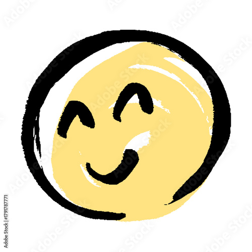 微笑みや喜びを手描きで描いたかわいい顔マーク