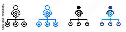 Organization icon set multiple style collection