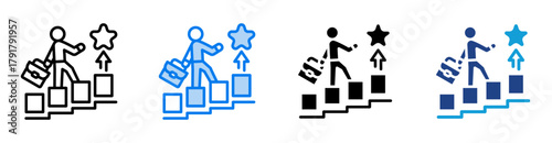 Career path icon set multiple style collection