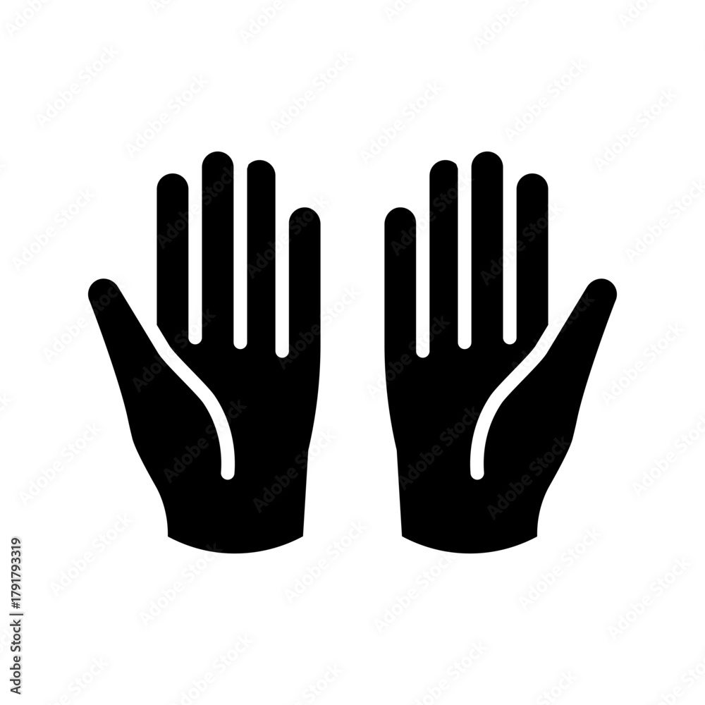 Obraz premium two hands and five fingers icon vector icon