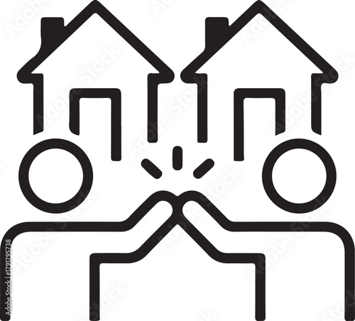 Neighborhood icon showing community and connection