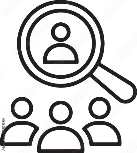 Interpersonal research icon in vector format