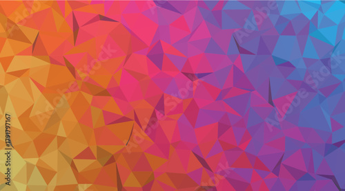 Abstract Low Poly Geometric Warm to Cool Gradient Background