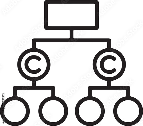 Classification icon, representing hierarchical structure