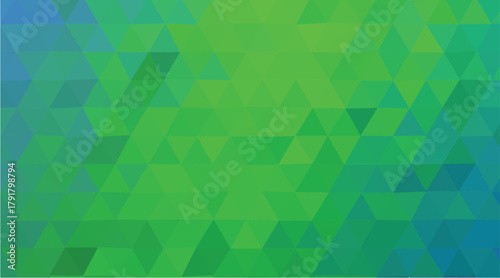 Geometric Green Blue Low Poly Triangles Background