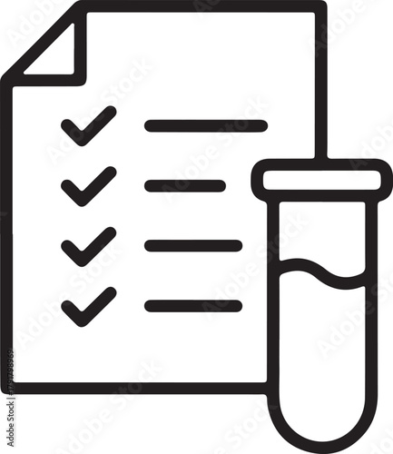 Lab result icon with test tube, vector design