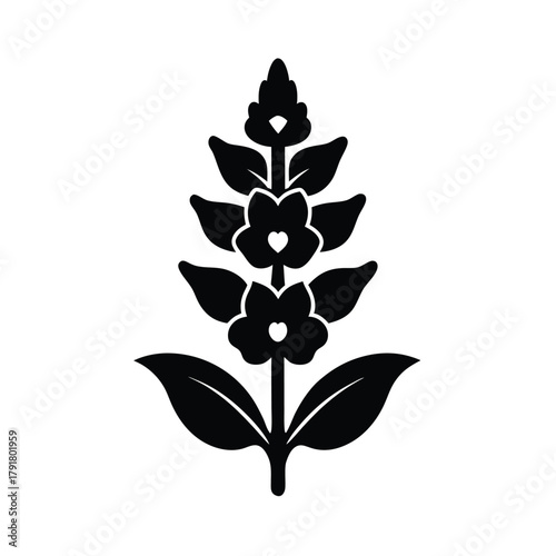 Snapdragon Flower Icon Vector Illustration