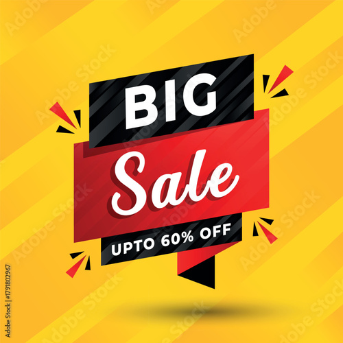 Big Sale Limited Time Offer Banner with Up to 60% off