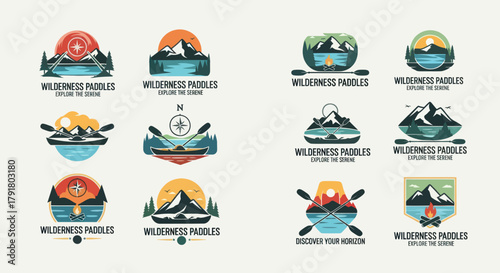 Wilderness Paddles Logo Collection - Outdoor Adventure and Nature Exploration.