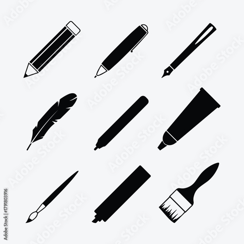 Article Writing Icons Vector Set