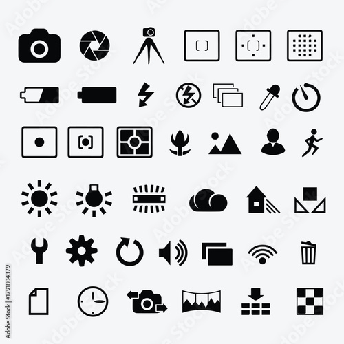 Digital Camera Controls Icon Collection