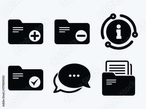 Document Management Icons Vector Set