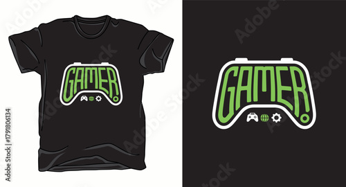 Gamer typography vector art t-shirt design print