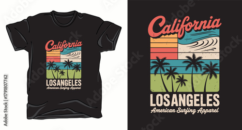 California beach graphic vector art t-shirt design print