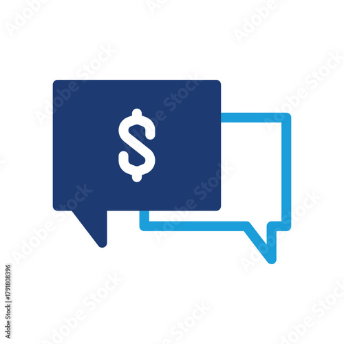 Financial Dollar Comment colored icon vector design good for web or mobile app