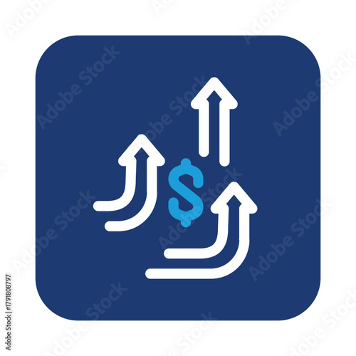 Rise price colored icon vector design good for web or mobile app