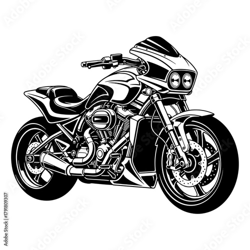 Motorcycle classic cruiser vector illustration