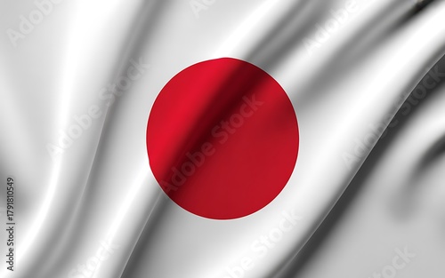 Free Download Waving japanese flag with red sun symbol on white background - GFXLoad