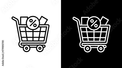 Shopping Cart  White Icon Set Design
