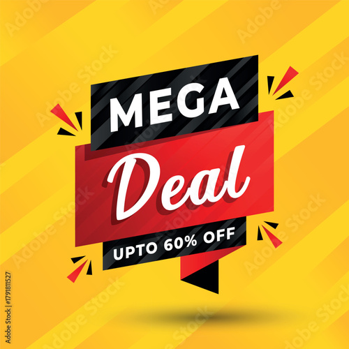 Vibrant Mega Deal Discount Banner for Limited Time Sales
