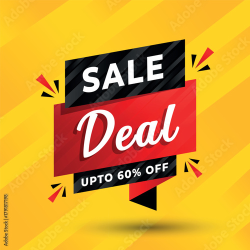 Sale deal Banner design with Limited Time 60% off