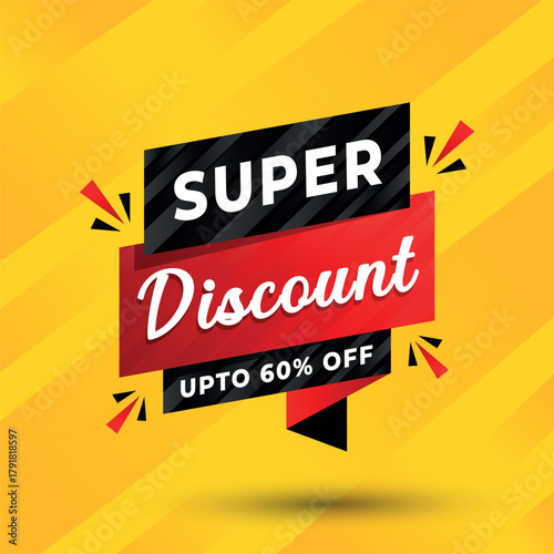 Super Discount Sale Banner with Limited Time Offer