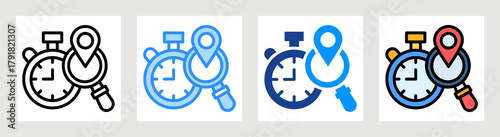 Time Tracking Icon Collection Set Multiple Style