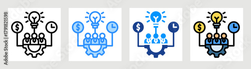 Resource Management Icon Collection Set Multiple Style