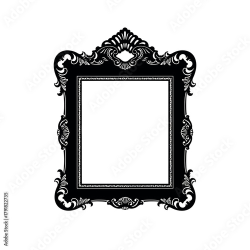 Ornate Black Baroque Picture Frame.