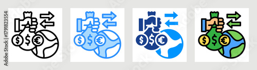 Foreign Direct Investment Icon Collection Set Multiple Style