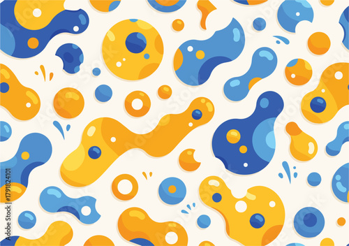 다채로운 추상적 유기체 모양의 패턴 디자인으로 배경을 장식합니다