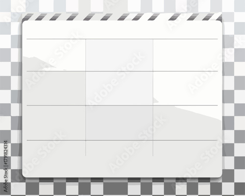 투명 배경에 놓인 비어있는 빈 칠판 레이아웃은 아이디어를 시각화하기 위한 공간을 제공합니다.