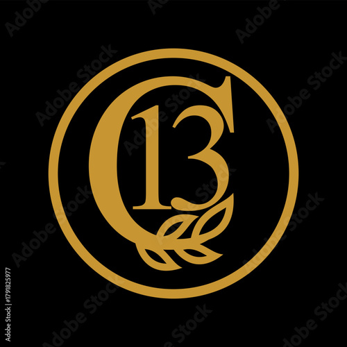 c 13 logo design vector art