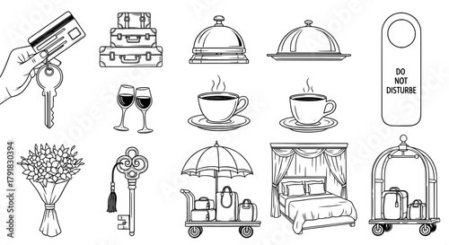 Hotel icon set